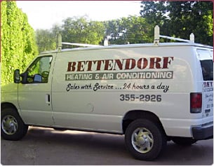 Air Conditioning maintenance truck for Bettendorf Heating & Air Conditioning